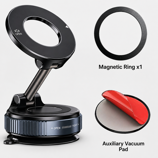 360° Vacuum Magnetic Phone Mount – N52 Super Strong Grip 🧲 | Ultra Suction Holder for Car, Shower & Desk (No Fall, No Shake)