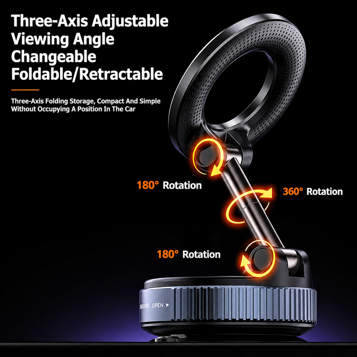 360° Vacuum Magnetic Phone Mount – N52 Super Strong Grip 🧲 | Ultra Suction Holder for Car, Shower & Desk (No Fall, No Shake)
