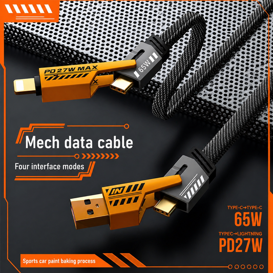 4-in-1 Fast Charging Cable – PD 60W USB-C to Lightning & USB-A Multi Charging Cable (Universal, Durable)