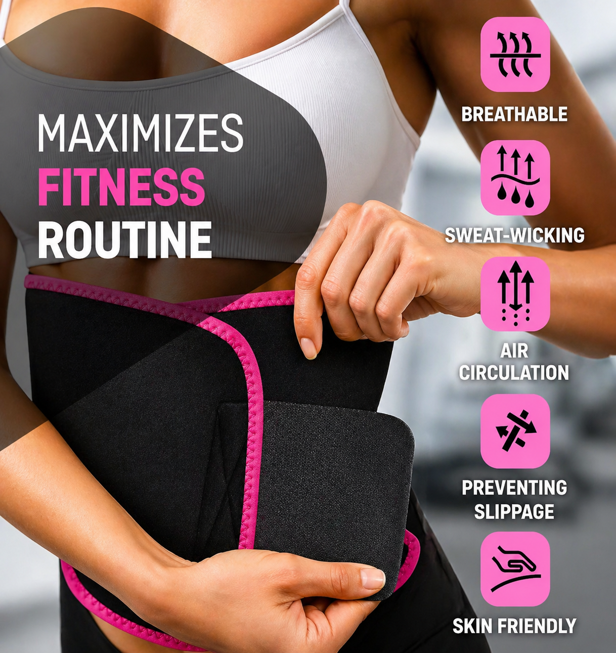 Sweat Slim Waist Trainer Belt – Sauna Tummy Trimmer for Fat Burn & Body Shaping